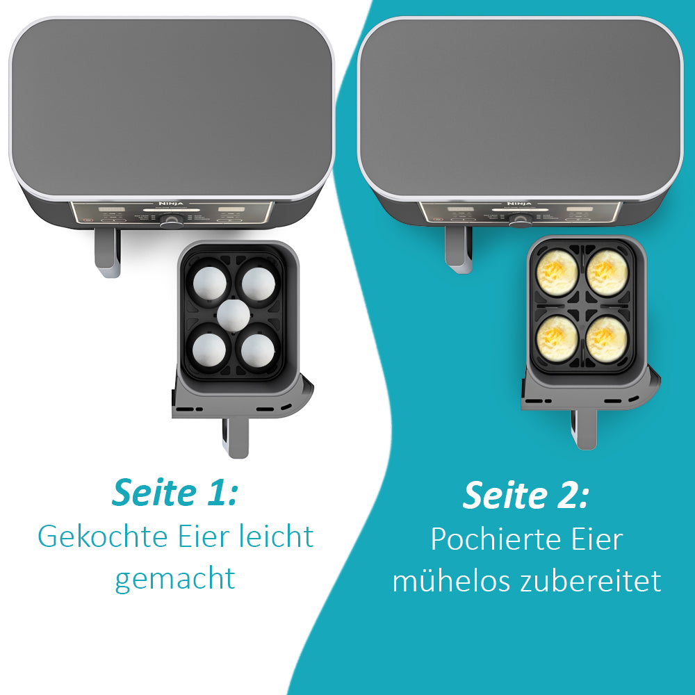 1 x ZauberFry 2-in-1 Pochiereinsatz und Eierkocher kompatibel mit Ninja AF400EU, AF451EU, AF500DE und SL400EU Heißluftfritteuse, Zubehör, Lebensmittelecht und Temperaturbeständig