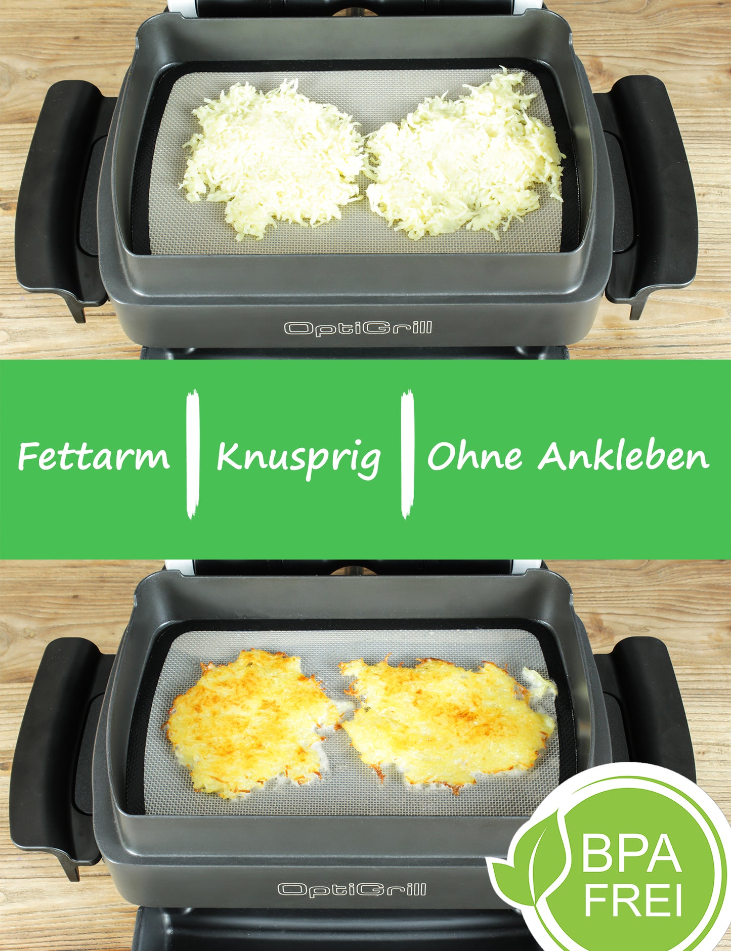 nobellgo Dauerbackmatte Silikon Backmatte kompatibel mit Tefal Optigrill, Antihaftbeschichtung, Silikonmatte, Lebensmittelecht und Hitzebeständig, Zubehör