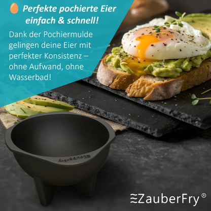 4x ZauberFry Pochiereinsätze – Multifunktional, Eierkocher, Muffins & Kuchen, Kompatibel mit Ninja AF400EU, AF451EU, AF500DE, SL400EU Heißluftfritteuse, Lebensmittelecht & Hitzebeständig