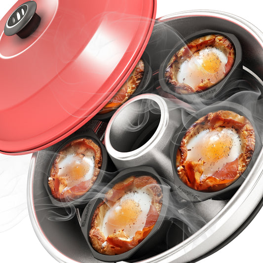 ZauberFry 5 x Pochiereinsätze kompatibel mit Omnia Camping Backofen, Lebensmittelecht & Hitzebeständig, Zubehör, Muffins & Kuchen, Eierkocher