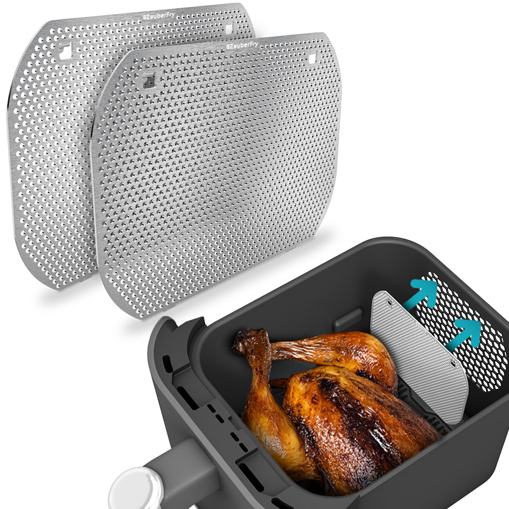 2x ZauberFry Spritzschutz, Effektiver Fettspritzschutz kompatibel mit Ninja Double Stack SL400EU Heißluftfritteuse, Zubehör, Schutz für Heizspirale und Ventilator