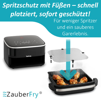 ZauberFry Spritzschutz, Effektiver Fettspritzschutz kompatibel mit Tefal Easy Fry XL Surface Heißluftfritteuse, Zubehör, Schutz für Heizspirale und Ventilator