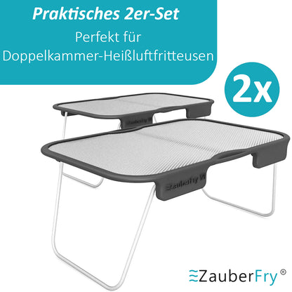 2x ZauberFry Universeller Spritzschutz mit abnehmbaren Füßen, effektiver Fettspritzschutz, kompatibel mit Ninja AF300EU, AF500EU, SL400EU und vielen weiteren Heißluftfritteusen, Zubehör