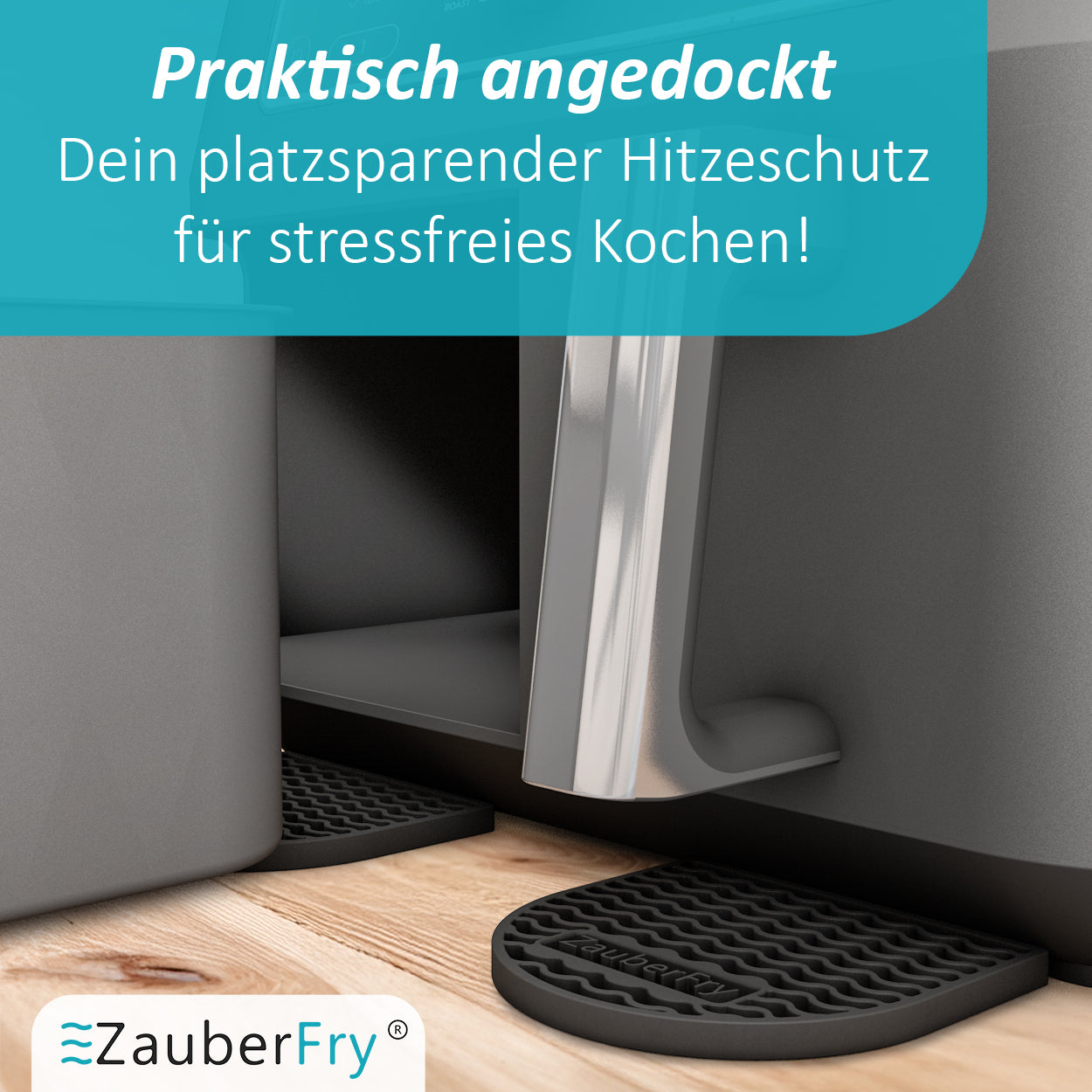 2x Original ZauberFry Silikon Untersetzer kompatibel mit Ninja AF300EU, AF400EU, AF451EU, AF500DE und SL400EU, Hitzeschutz, Lebensmittelecht, Hitzebeständig, platzsparend, Zubehör Heißluftfritteuse