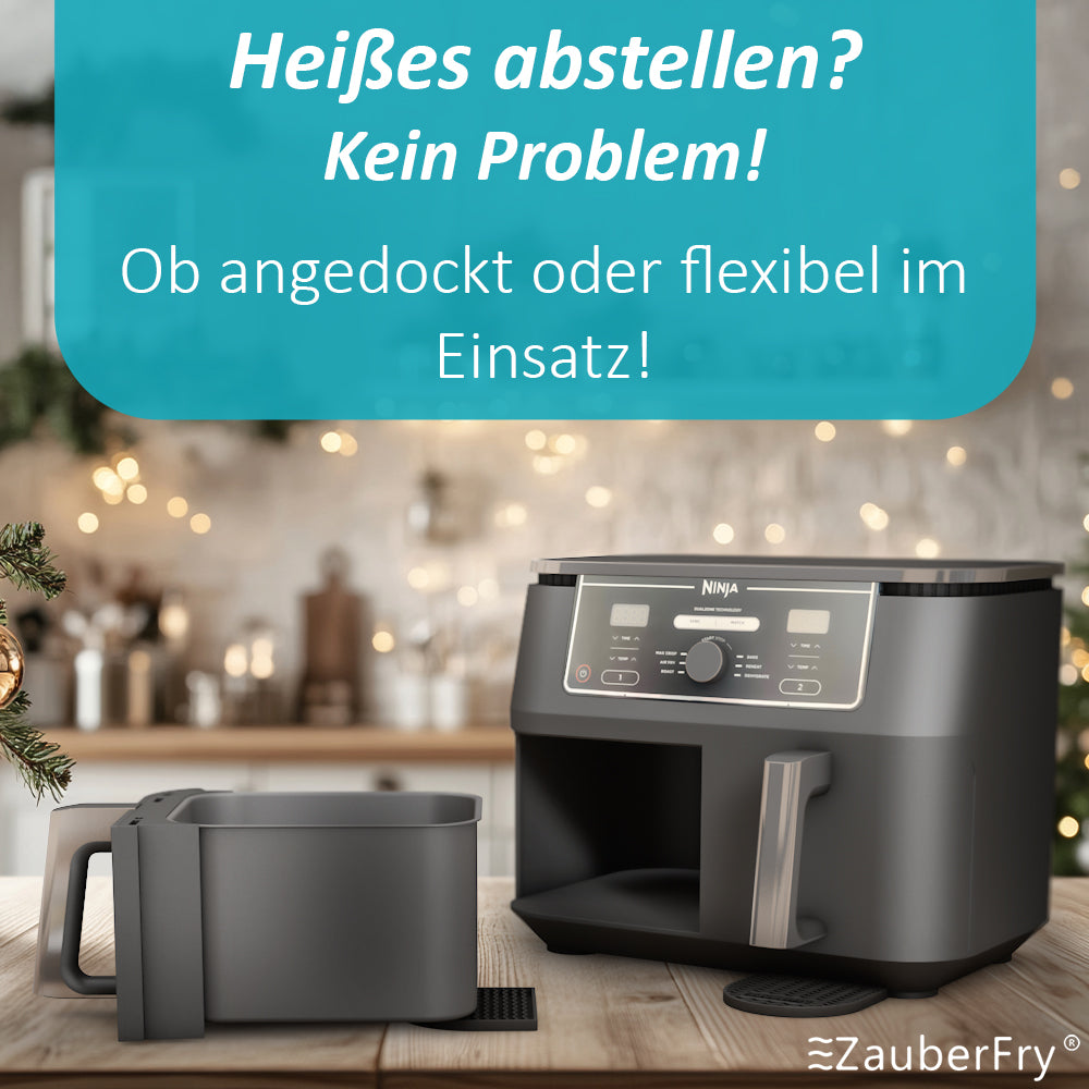 2x Original ZauberFry Silikon Untersetzer kompatibel mit Ninja AF300EU, AF400EU, AF451EU, AF500DE und SL400EU, Hitzeschutz, Lebensmittelecht, Hitzebeständig, platzsparend, Zubehör Heißluftfritteuse