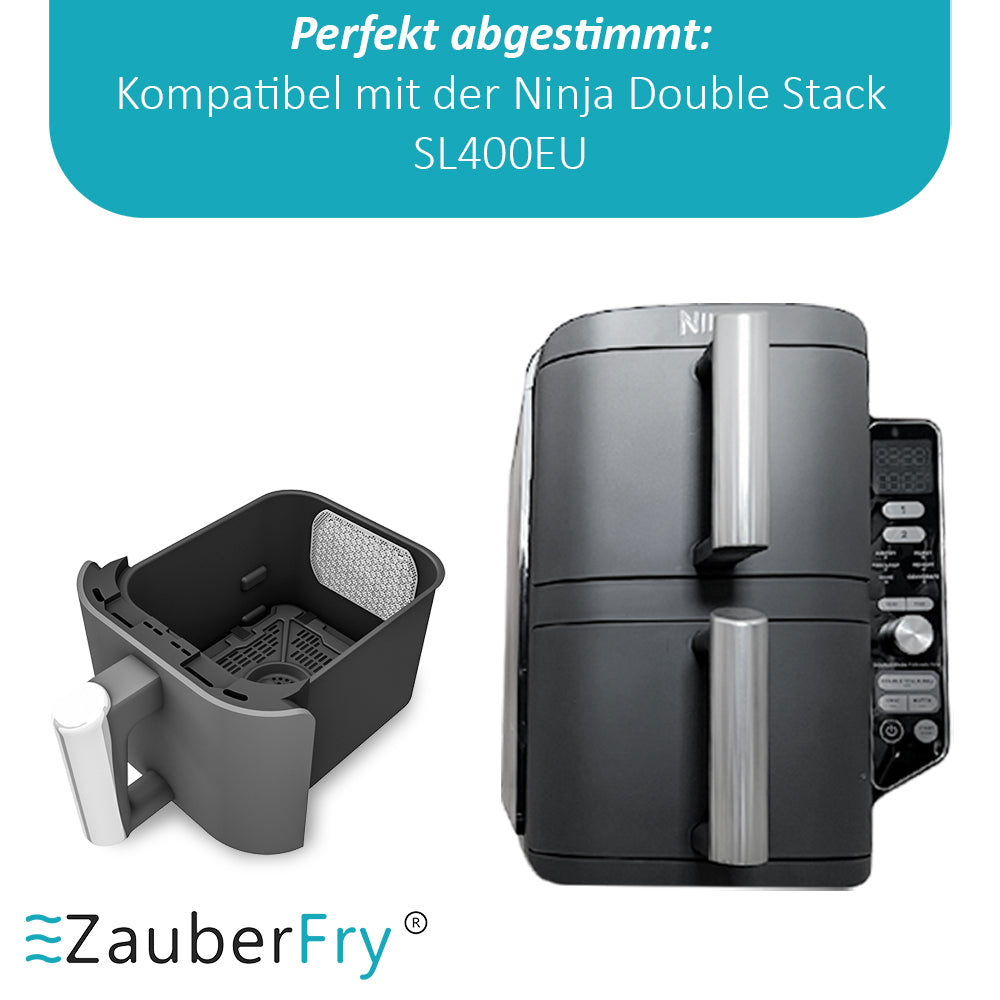 2x ZauberFry Spritzschutz, Effektiver Fettspritzschutz kompatibel mit Ninja Double Stack SL400EU Heißluftfritteuse, Zubehör, Schutz für Heizspirale und Ventilator