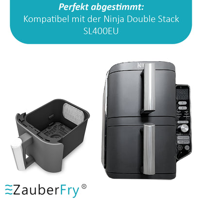2x ZauberFry Spritzschutz, Effektiver Fettspritzschutz kompatibel mit Ninja Double Stack SL400EU Heißluftfritteuse, Zubehör, Schutz für Heizspirale und Ventilator