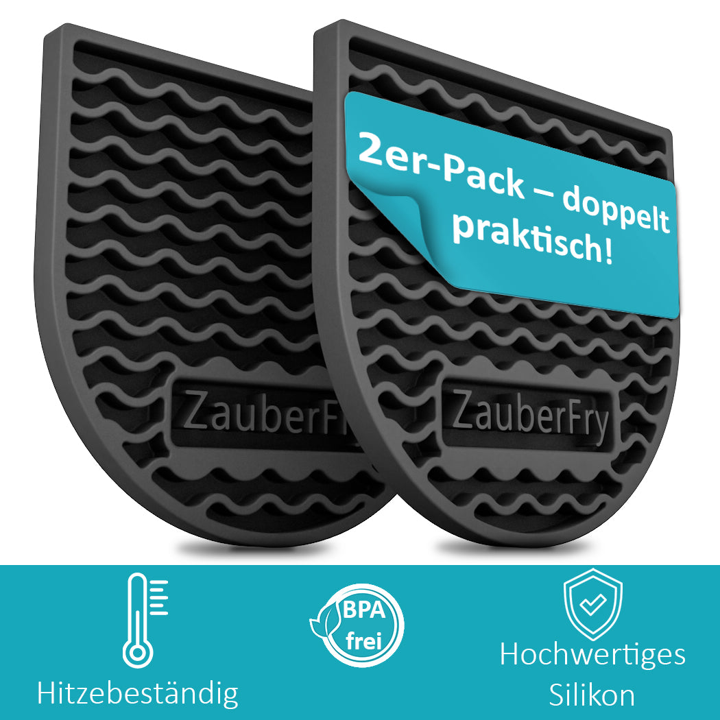 2x Original ZauberFry Silikon Untersetzer kompatibel mit Ninja AF300EU, AF400EU, AF451EU, AF500DE und SL400EU, Hitzeschutz, Lebensmittelecht, Hitzebeständig, platzsparend, Zubehör Heißluftfritteuse