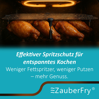 ZauberFry Spritzschutz, Effektiver Fettspritzschutz kompatibel mit Tefal Easy Fry XL Surface Heißluftfritteuse, Zubehör, Schutz für Heizspirale und Ventilator