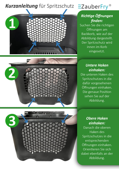 2x ZauberFry Spritzschutz, Effektiver Fettspritzschutz kompatibel mit Ninja Double Stack SL400EU Heißluftfritteuse, Zubehör, Schutz für Heizspirale und Ventilator