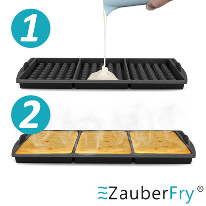 ZauberFry Waffeleinsatz - Das Original, kompatibel mit Ninja AF500DE, AF500EU Heißluftfritteuse, Waffeln, Belgische Waffeln, Backform, Zubehör