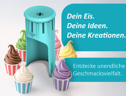 JETZT LIEFERBAR  Swirlyzer® Softeis Maker für Ninja Creami NC299EU NC300EU NC301EU, NC500EU, Deluxe NC501EU | zum Patent angemeldete Innovation | Einfacher Softeis-Spender für Zuhause | BPA Frei | Zubehör