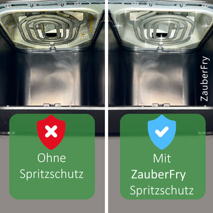 2x protection anti-éclaboussures ZauberFry, protection anti-éclaboussures de graisse efficace compatible avec friteuse à air chaud Ninja Foodi MAX Dual Zone AF400EU &amp; AF451EU, accessoires, protection pour serpentin de chauffage et ventilateur