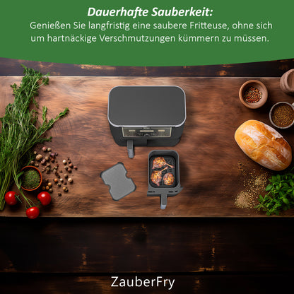 2x protection anti-éclaboussures ZauberFry, protection anti-éclaboussures de graisse efficace compatible avec friteuse à air chaud Ninja Foodi MAX Dual Zone AF400EU &amp; AF451EU, accessoires, protection pour serpentin de chauffage et ventilateur