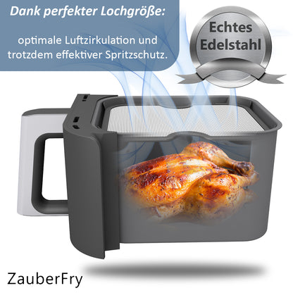 2x protection anti-éclaboussures ZauberFry, protection anti-éclaboussures de graisse efficace compatible avec friteuse à air chaud Ninja Foodi MAX Dual Zone AF400EU &amp; AF451EU, accessoires, protection pour serpentin de chauffage et ventilateur