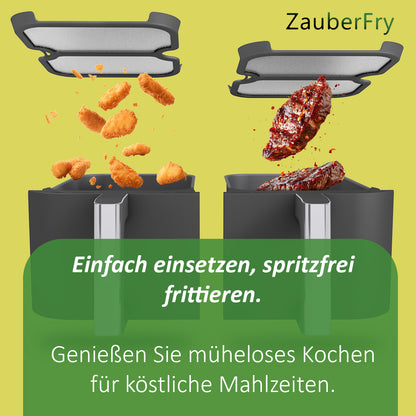 2x protection anti-éclaboussures ZauberFry, protection anti-éclaboussures de graisse efficace compatible avec friteuse à air chaud Ninja Foodi MAX Dual Zone AF400EU &amp; AF451EU, accessoires, protection pour serpentin de chauffage et ventilateur