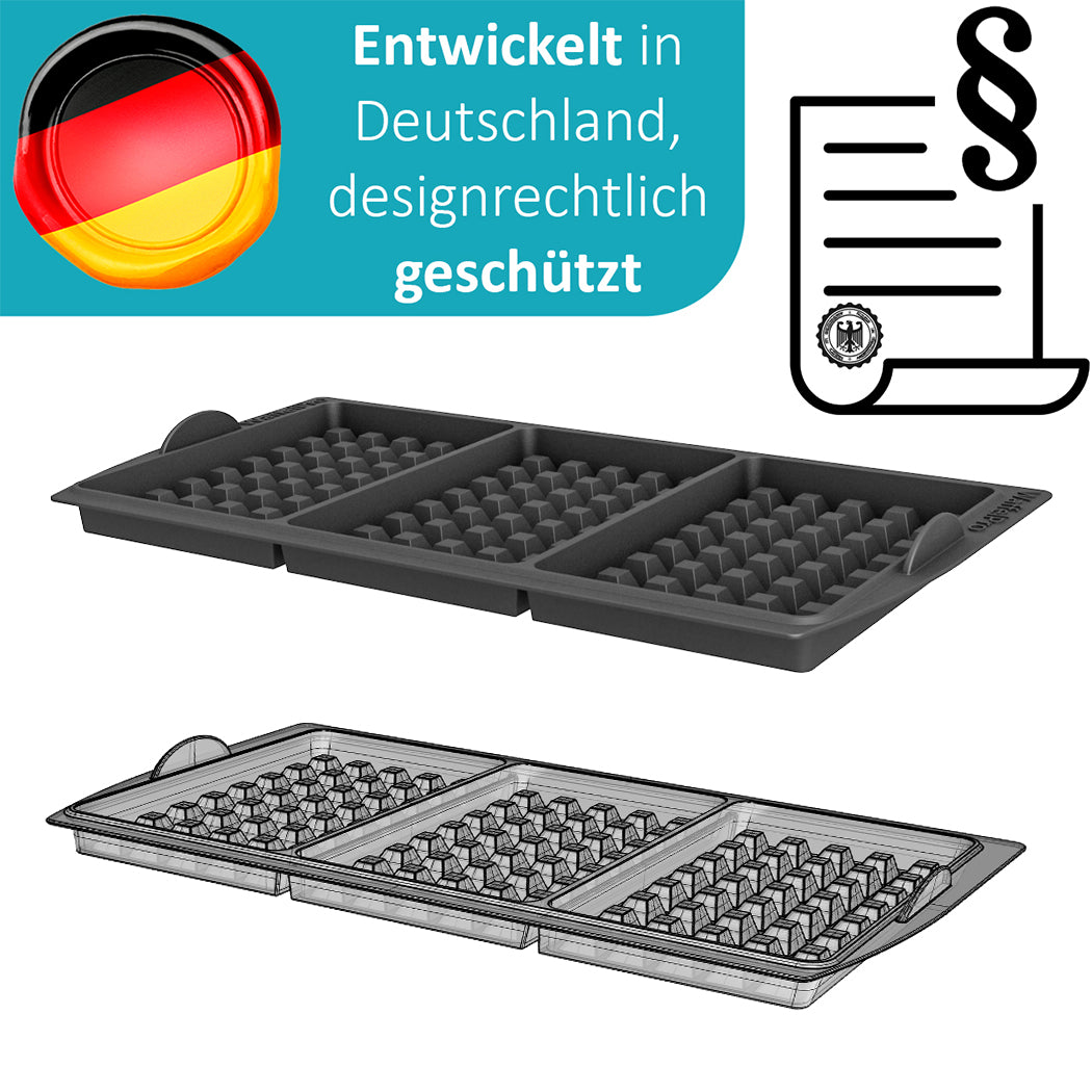 ZauberFry Waffeleinsatz kompatibel mit Tefal OptiGrill XL, Elite XL, Plus + XL, Elite Plus XL, Backschaleneinsatz aus Silikon, Belgische Waffeln, Zubehör