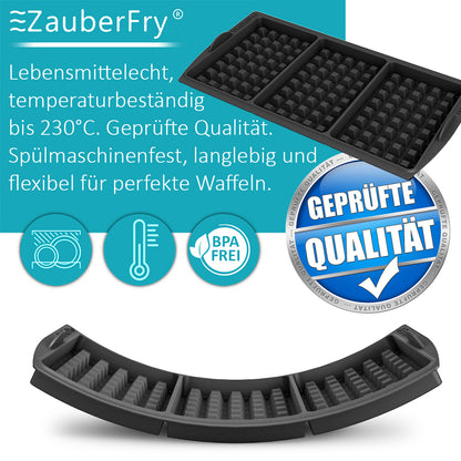 ZauberFry Waffeleinsatz - Das Original, kompatibel mit Ninja AF500DE, AF500EU Heißluftfritteuse, Waffeln, Belgische Waffeln, Backform, Zubehör