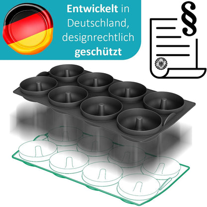 ZauberFry Donuteinsatz - Das Original, kompatibel mit Ninja AF500DE, AF500EU Heißluftfritteuse, 8 Donuts, Muffin, Kuchen, Backform, Zubehör