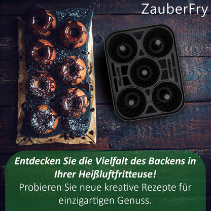 2 x ZauberFry Mini Gugelhupf Backform, kompatibel mit Ninja AF400EU, AF451EU, AF500DE und SL400EU Heißluftfritteuse, Zubehör, Kuchen, Muffins, Brownies Backen
