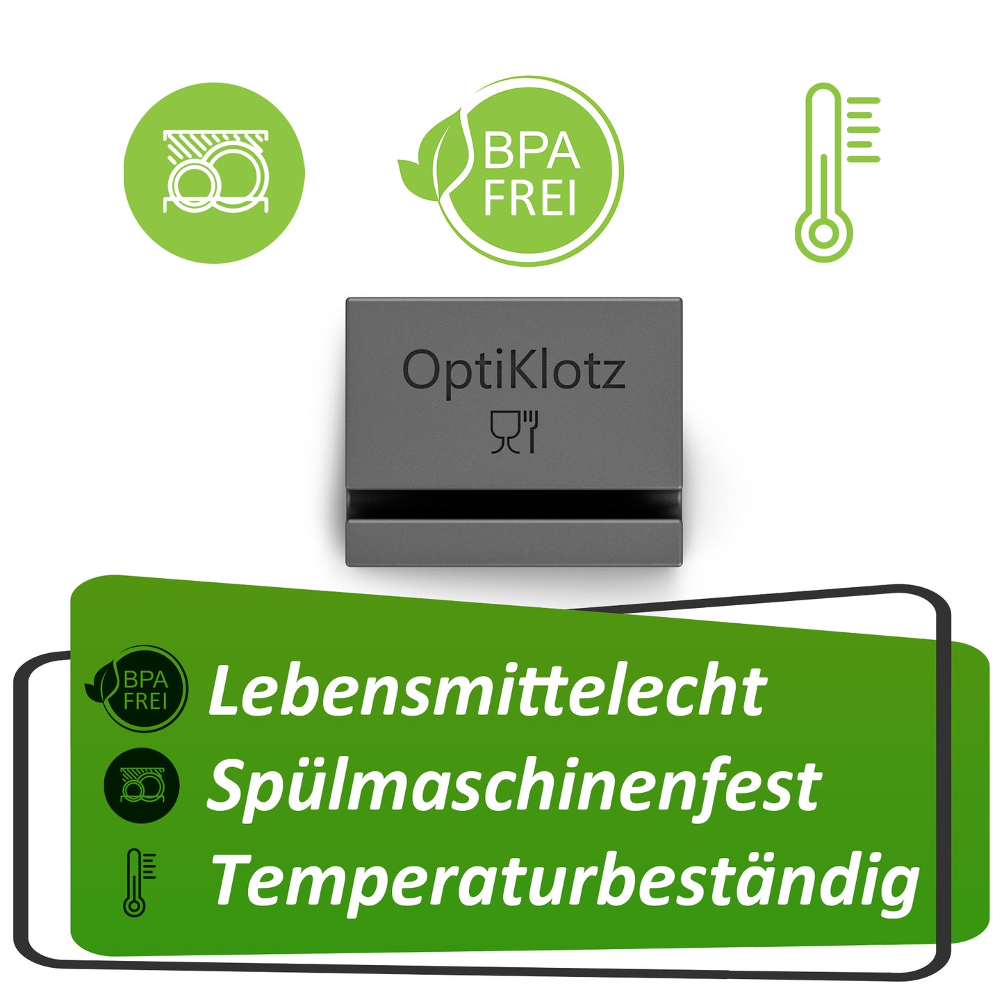 OptiKlotz - Abstandshalter aus Lebensmittelechtem Silikon kompatibel mit Tefal Optigrill, Optigrill XL, Zubehör, Verhindert das Zerquetschen von Grillgut