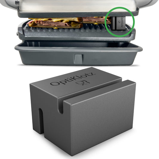 OptiKlotz - Abstandshalter aus Lebensmittelechtem Silikon kompatibel mit Tefal Optigrill, Optigrill XL, Zubehör, Verhindert das Zerquetschen von Grillgut