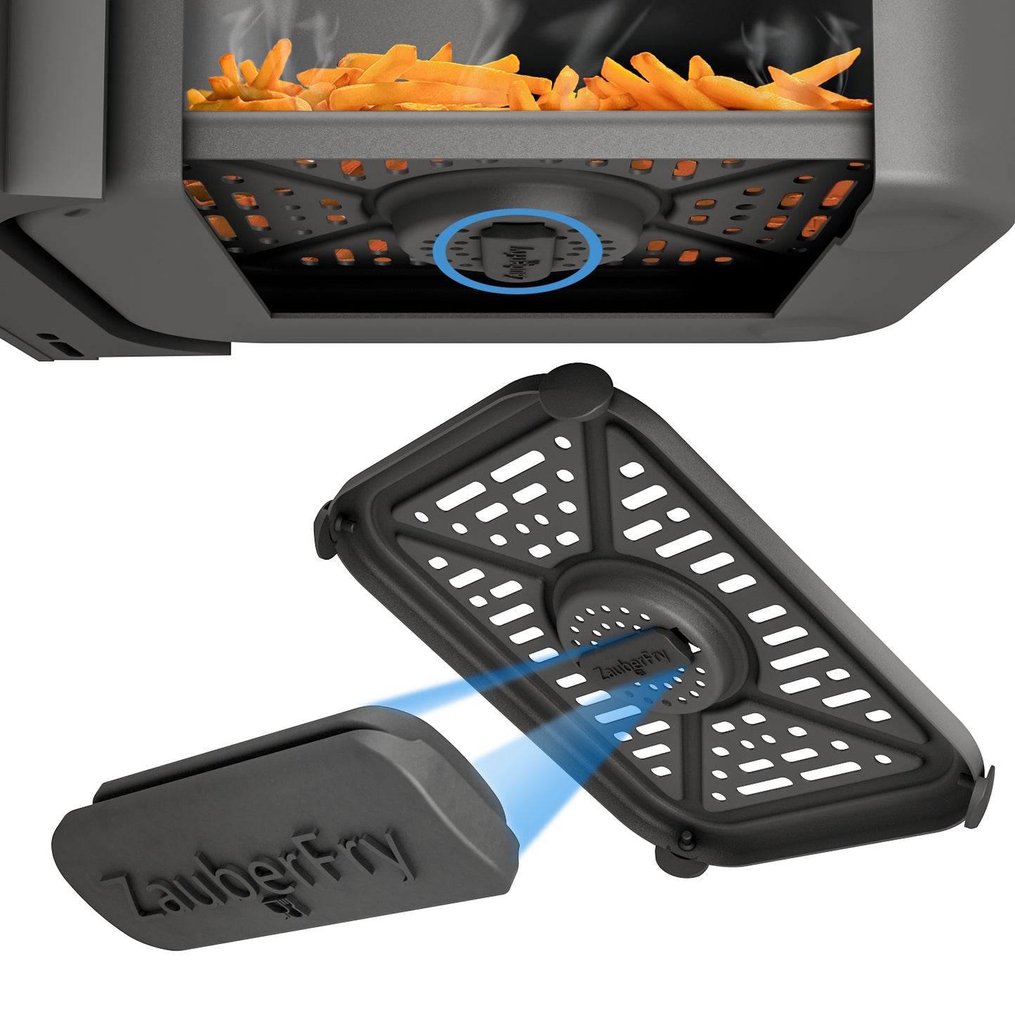 2 x Bouchons de grille ZauberFry compatibles avec les friteuses à air chaud Ninja AF300EU, AF400EU, AF451EU, AF500DE et SL400EU, plus de nourriture qui tombe, accessoires, qualité alimentaire, sans BPA, résistant à la température